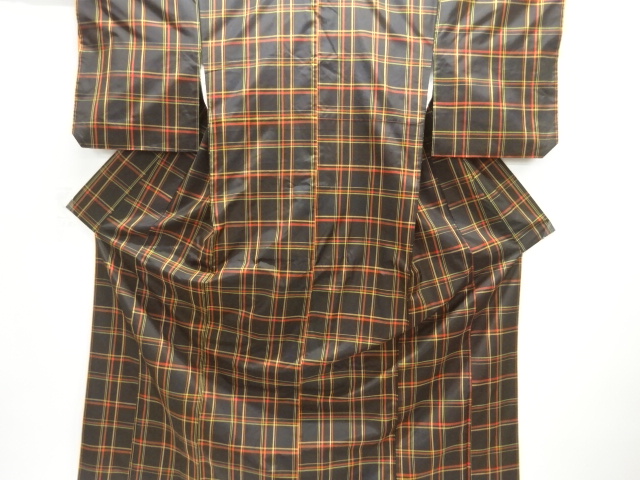 JAPANESE KIMONO / YONEZAWA TSUMUGI / WOVEN GRID